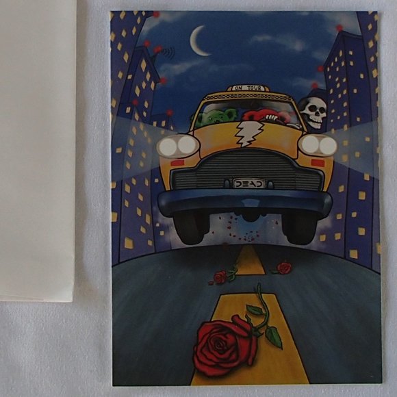 COPY - Grateful Dead Blank Greeting Card Liquid Blue 1997 Taxi Bears Skeleton R… - Picture 1 of 12